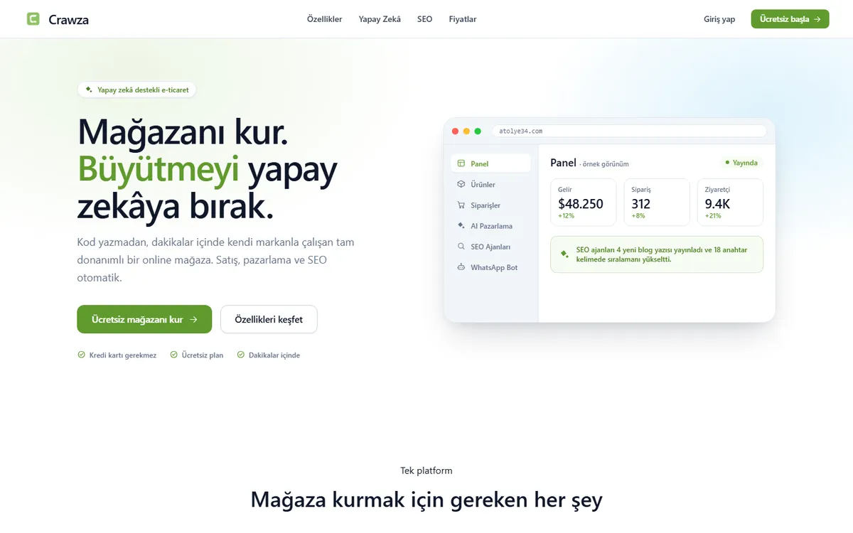Crawza homepage